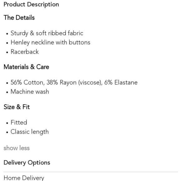 Aerie Peach Henley Ribbed Tank - Picture 3 of 8